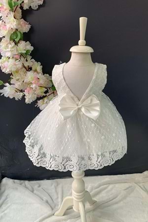 Saç Bantlı Papatyalı Dantelli Bebek Elbise PNPN146