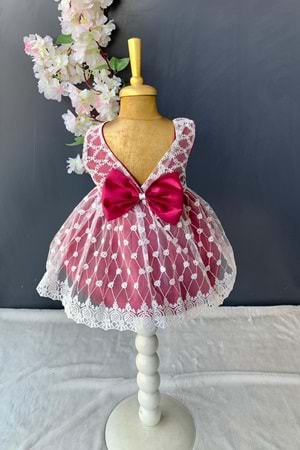 Saç Bantlı Papatyalı Dantelli Bebek Elbise PNPN146