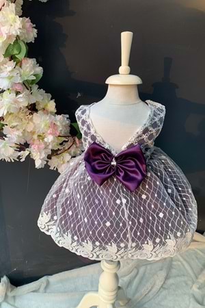 Saç Bantlı Papatyalı Dantelli Bebek Elbise PNPN146