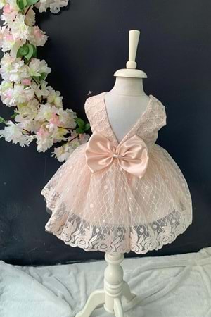 Saç Bantlı Papatyalı Dantelli Bebek Elbise PNPN146
