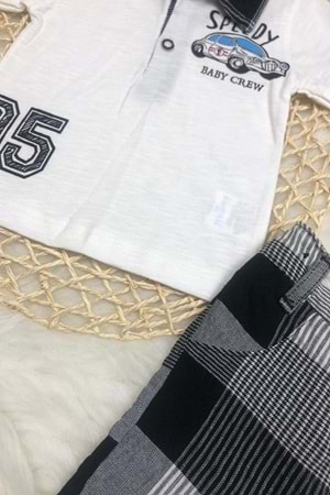 Mnk Yaka Ekoseli Erkek Bebek Takım