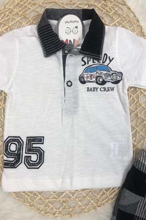 Mnk Yaka Ekoseli Erkek Bebek Takım