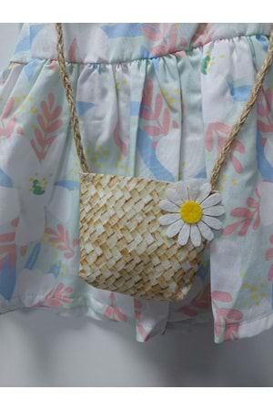 Kız Çantalı Bebe Yaka Pamuklu Çıtır Elbise TF7311