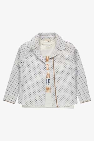 Gömlek ,Pantolon ,T-Shirt Daire Desen 3Parça Erkek Çocuk Takım TTR-01YVRLK