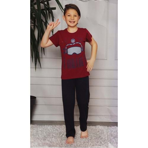 Kısa Kol Tişört , Uzun Pantolon Erkek Çocuk Pijama M00672