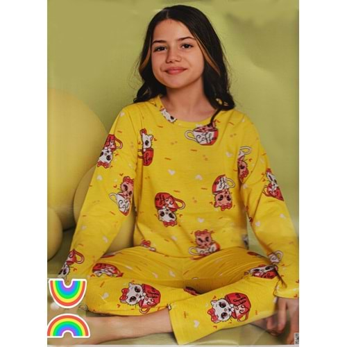 Kız Çocuk Penye Pijama Takım M00680