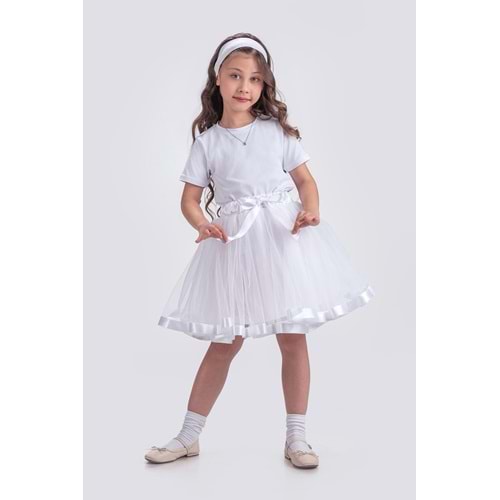 Saten Şeritli Tütü Kız Çocuk Etek M00728