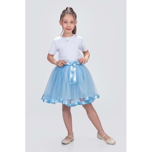 Saten Şeritli Tütü Kız Çocuk Etek M00728