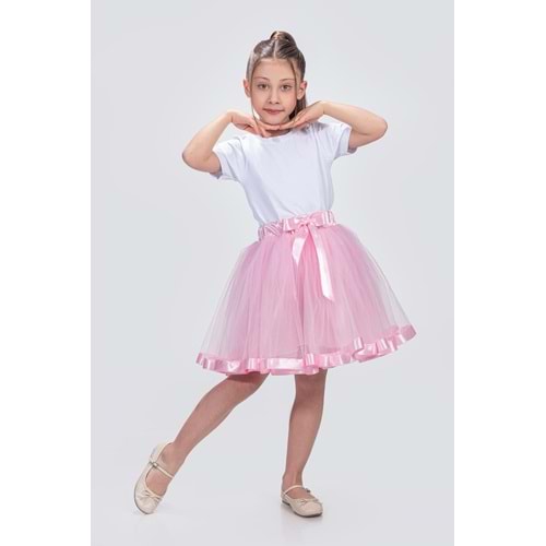 Saten Şeritli Tütü Kız Çocuk Etek M00728