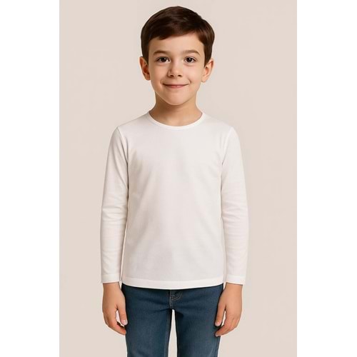 Unisex Çocuk Bisiklet Yaka Uzun Kollu Okul Badi M00748