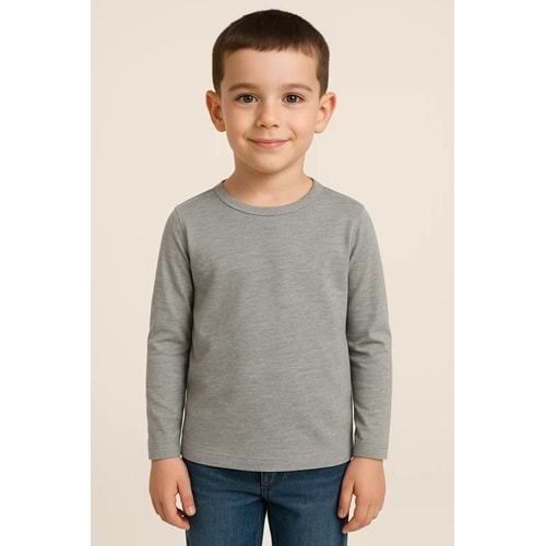 Unisex Çocuk Bisiklet Yaka Uzun Kollu Okul Badi M00748
