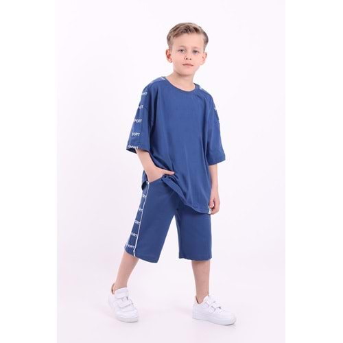 Erkek Çocuk Oversize Sport Baskılı Şortlu Takım M00749