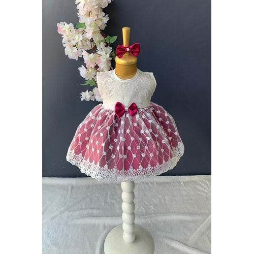 Saç Bantlı Dantelli Bebek Elbise PNPN136