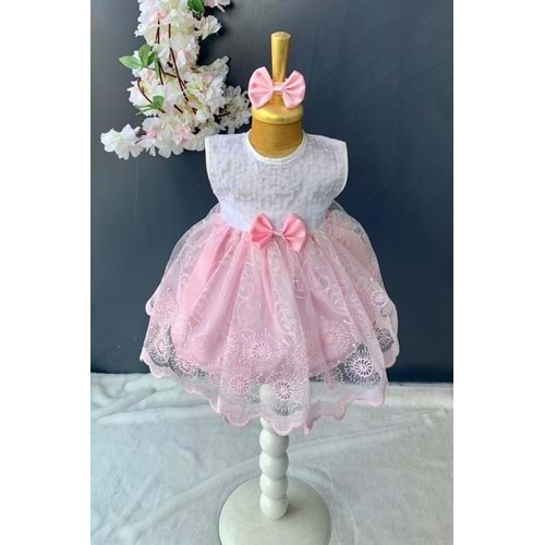 Saç Bantlı Dantelli Bebek Elbise PNPN136