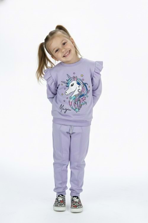 Kız Çocuk Boynuzlu At Eşofman Takımı