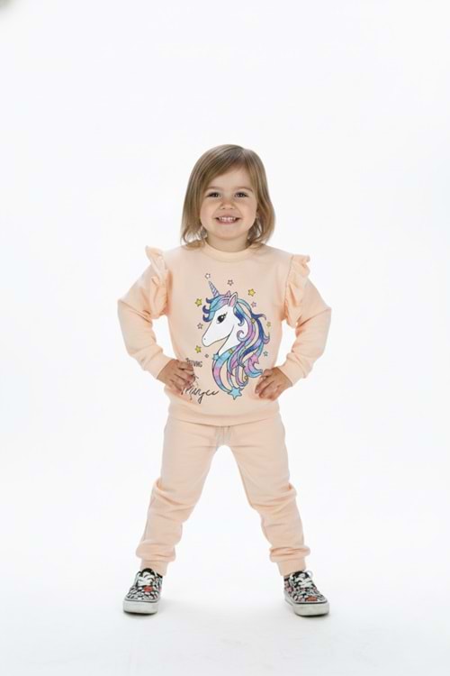 Kız Çocuk Boynuzlu At Eşofman Takımı