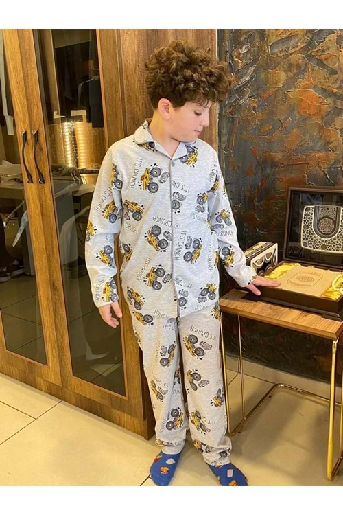 Erkek Çocuk Baskılı Baskılı Penye Pijama M00667