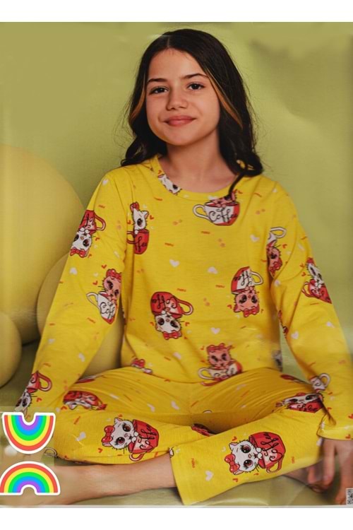 Kız Çocuk Penye Pijama Takım M00680