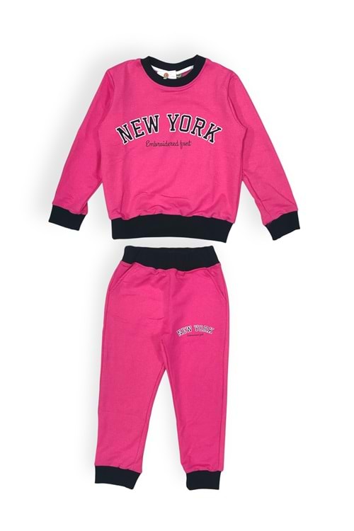 New York Baskılı Kız Çocuk Eşofman M00693