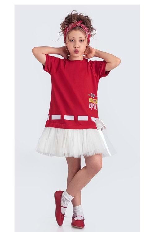 Tütü Etekli Yazlık Penye Kız Çocuk Spor Elbise M00703