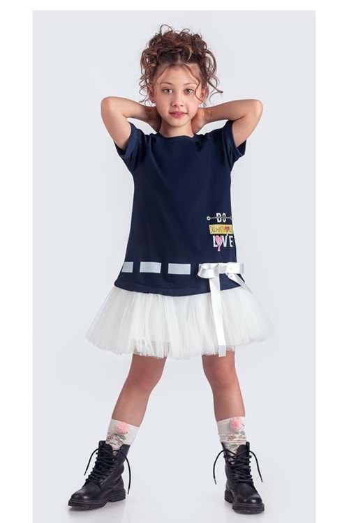 Tütü Etekli Yazlık Penye Kız Çocuk Spor Elbise M00703