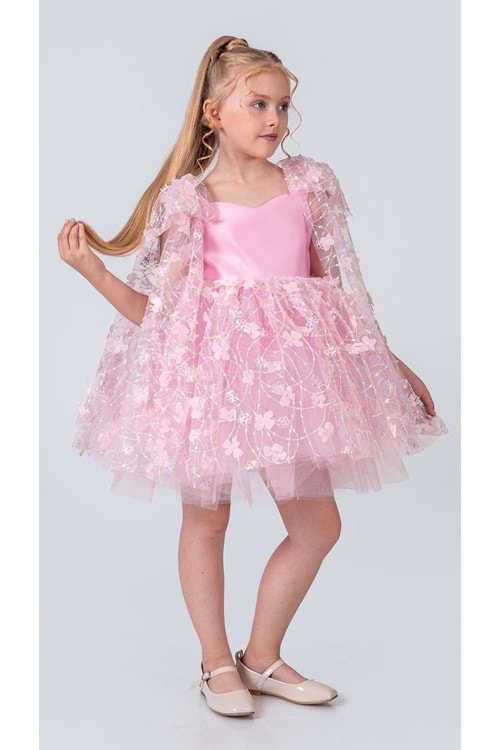 Çiçek Brode Desen İmeros Kız Abiye M00736