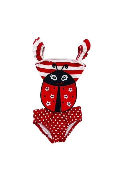 Kız Çocuk Nakış Detay Dalgıç Kumaş Mayo M00740