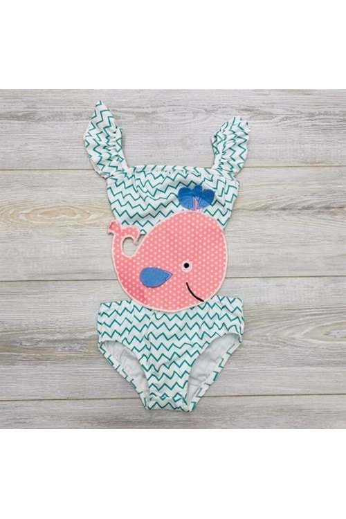 Kız Çocuk Nakış Detay Dalgıç Kumaş Mayo M00740