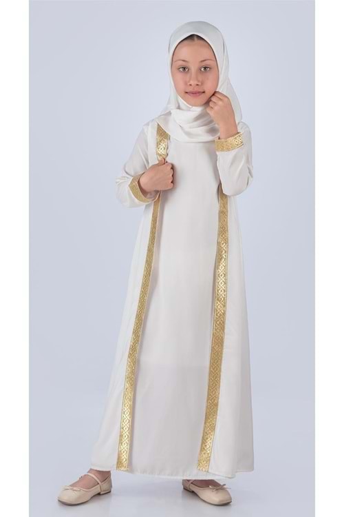Medine İpek Kumaş Eşarplı Tesettür Namaz Elbise M00742