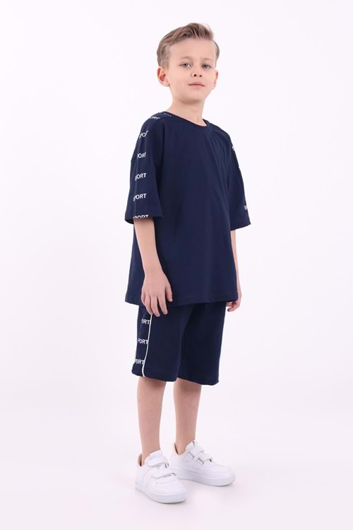 Erkek Çocuk Oversize Sport Baskılı Şortlu Takım M00749