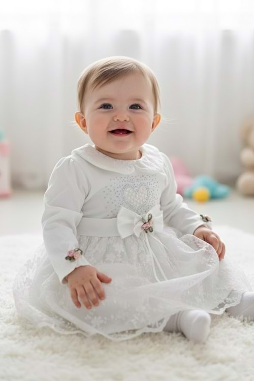 Kız Bebek Taşlı Dantel Mevlit Elbise M00767