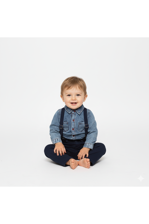 Jeans Gömlek Gabardin Pantolon Erkek Bebek Takımı M00774