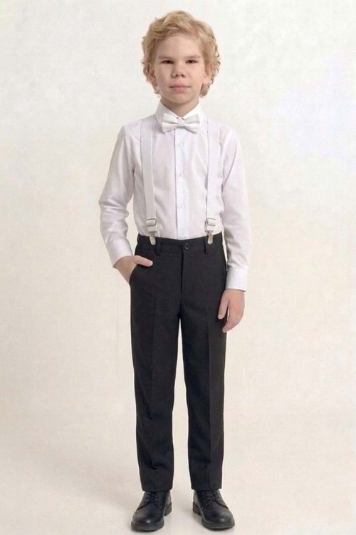 Beyaz Gömlekli Erkek Çocuk Takım M00787