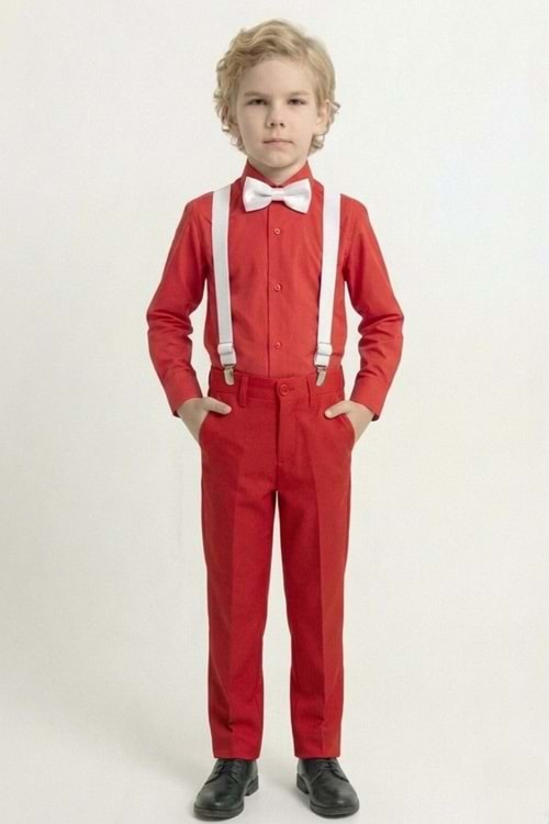 Renkli Gömlekli Erkek Çocuk Takım M00788