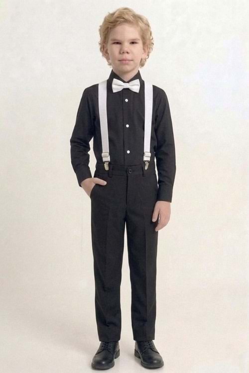 Renkli Gömlekli Erkek Çocuk Takım M00788