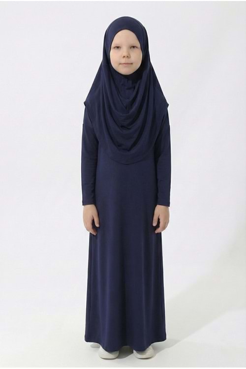 Pratik Başörtülü Kız Çocuk Namaz Elbisesi M00789