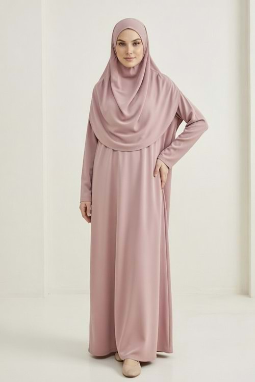 Pratik Başörtülü Kadın Namaz Elbisesi M00802