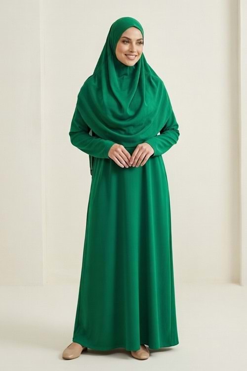 Pratik Başörtülü Kadın Namaz Elbisesi M00802