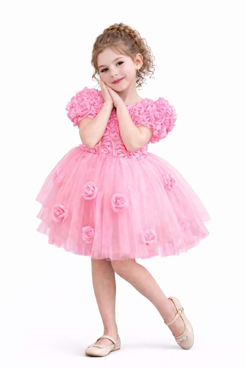 Rosali Lase Detay Kız Tütü Abiye Elbise M00803