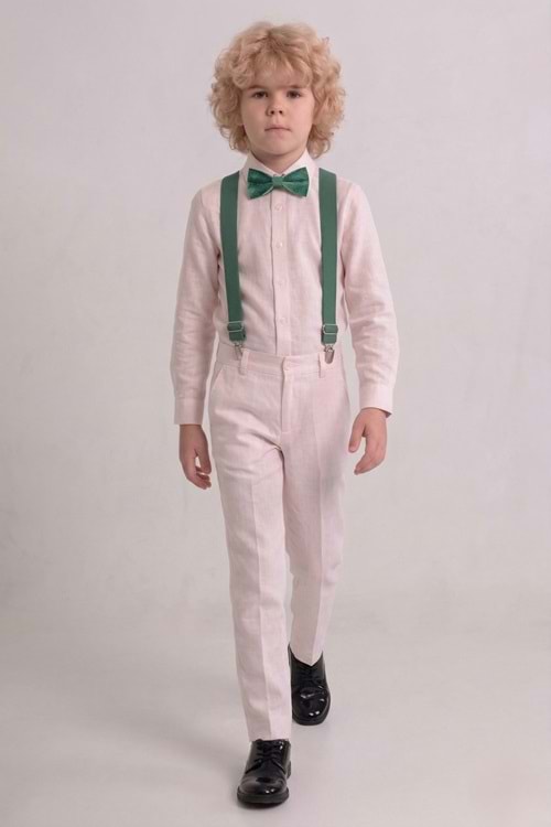 Beyaz Pantolon Gömlekli Erkek Çocuk Takım M00809