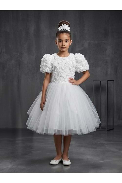 Luvia Kısa Kol Kız Tütü Abiye Elbise M00811