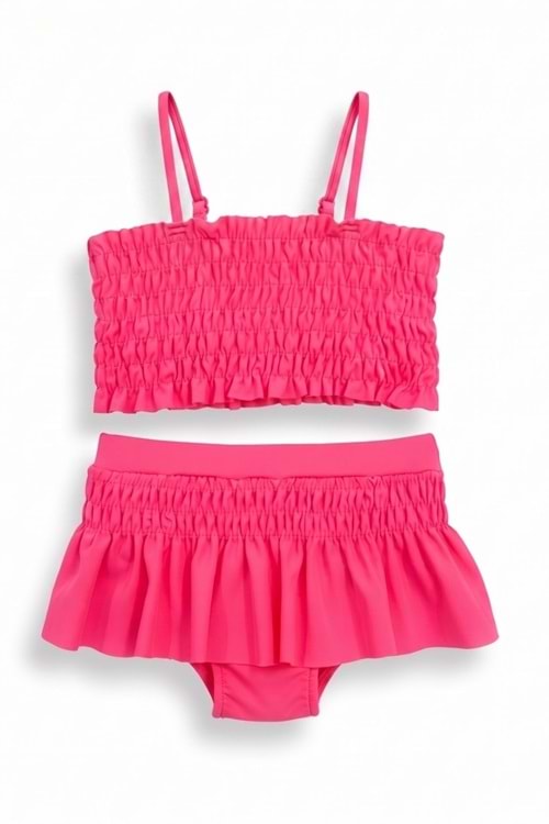 Kız Çocuk Desenli Mayo Deniz ve Havuz Bikini Takımı M00815