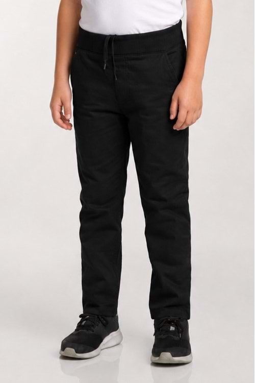 Beli Lastikli Düz Paça Canvas Çocuk Okul Eşofman Pantolonu M00857