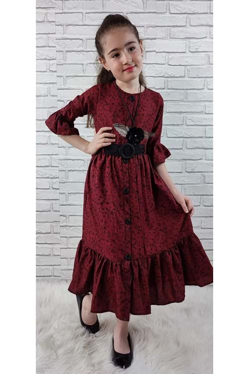 Vintage Basma Kız Çocuk Elbise