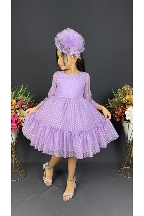 Katkat Prenses Dantel Tokalı Kız Çocuk Elbise