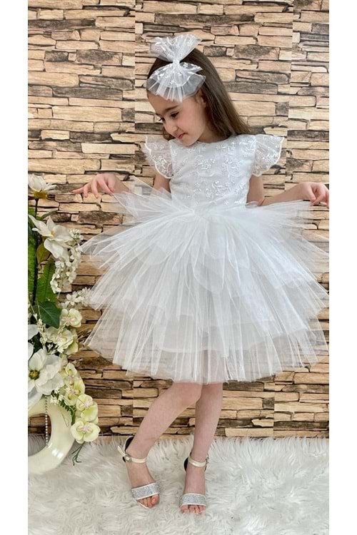 Simli Dantel Kız Çocuk Abiye