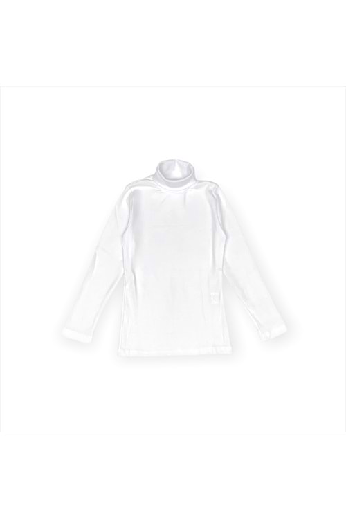 Tam Balıkçı Yaka Boğazlı Penye Kız Çocuk Okul T-Shirt MNK0385