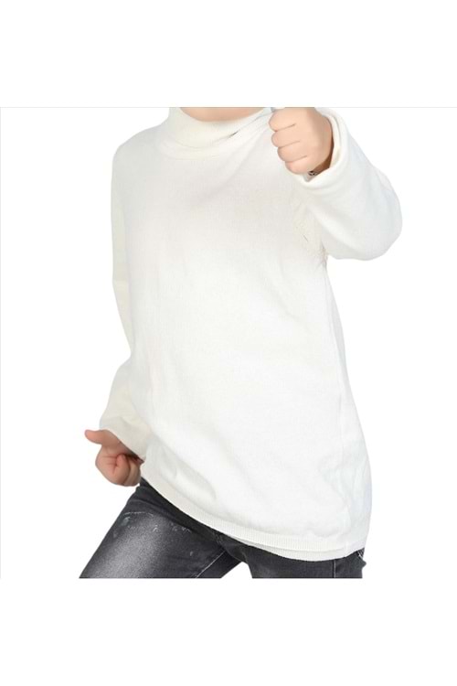 Tam Balıkçı Yaka Boğazlı Penye Kız Çocuk Okul T-Shirt MNK0385