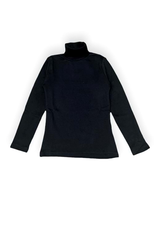 Tam Balıkçı Yaka Boğazlı Penye Kız Çocuk Okul T-Shirt MNK0385