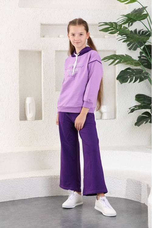 Beauty Slaş Kız Çocuk İkiiplik Kapşonlu Eşofman MNK0395
